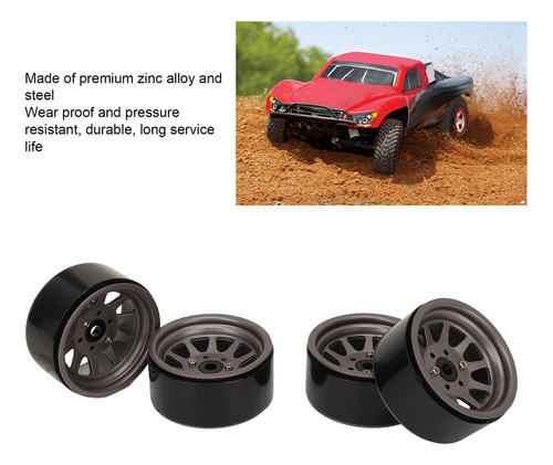 Juego Llantas Rc 4 Piezas For Axial Scx10 Ii Iii Titanium