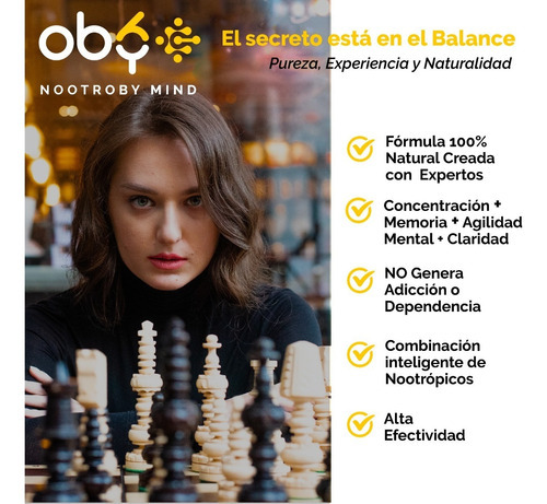 Oby Nootropicos Neuroprotector | Concentración, Memoria Sabor Sin Sabor