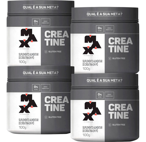 Creatine Max Titanium 100g Kit Com 4 Unidades