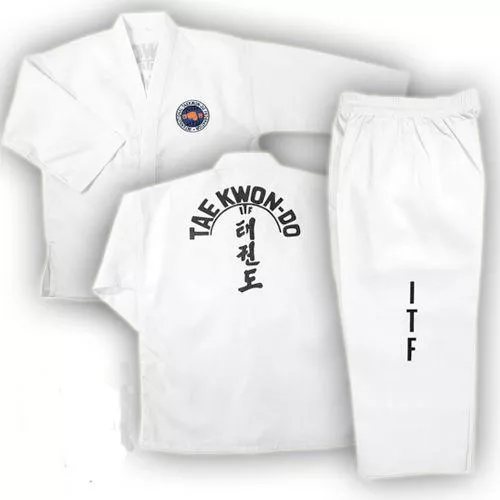 Traje Dobok Taekwondo Itf Logo Nuevo Talle 5 6 Y 7 Gran Marc