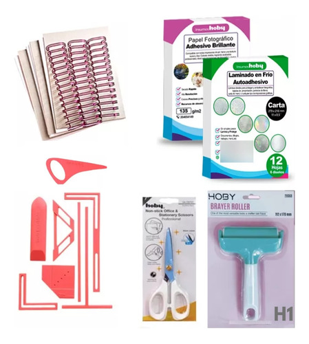 Kit Insumos Reglas De Encuadernacion Papeleria Rodillo H1