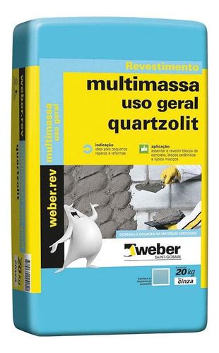 Argamassa Quartzolit Para Uso Geral Multi Massa 20kg