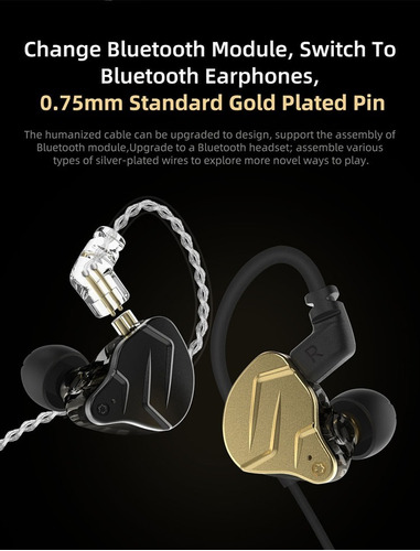 Imagen 5 de 5 de Auriculares In Ear Kz Zsn Pro X / Monitoreo Cable Mejorado