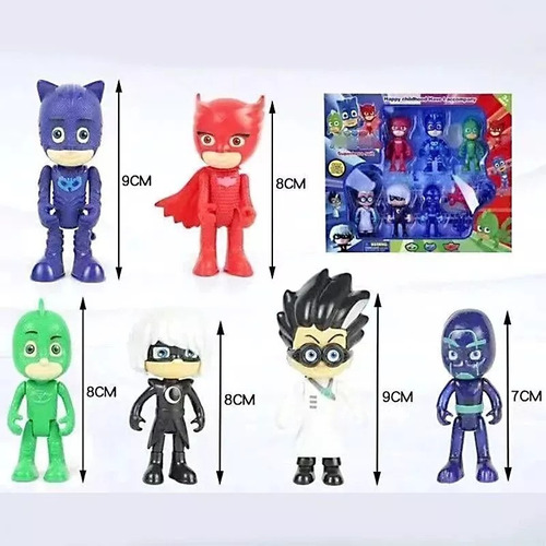 Kit 6 Bonecos Pjmasks Articulados 8cm Amaya Connor Infantil