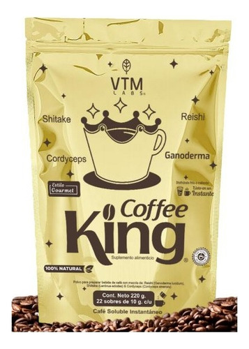 Coffee King Ganoderma Reishi Shitake Cordyceps 22 Sobres