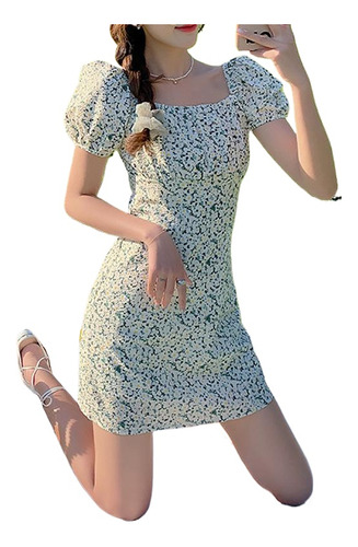 Vestido De Moda Vintage Sin Tirantes Con Estampado Floral Pa