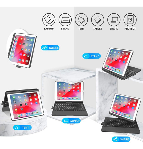 Funda 360 Con Teclado Rgb Y Touchpad Para iPad 10.2