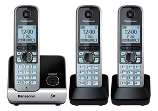 Telefone Sem Fio Com Base + 2 Ramais Panasonic Kx-tg6713lb