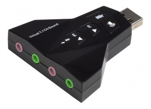 Adaptador De Audio Doble Usb 7.1 Para Pc O Notebook