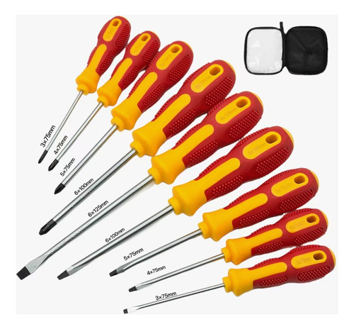 Moxsn Insulating Screwdriver Set Magnetic Screwdrivers 9 Pcs