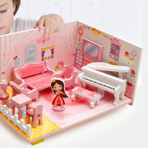 Kit De Casa De Muñecas En Miniatura Con Muebles, Obras De