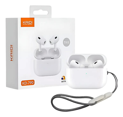 Fones de Ouvido Sem Fio Kaidi KD-790 Bluetooth Branco Academia Antiruído
