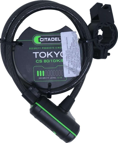 Imagem 2 de 5 de Cadeado Espiral Citadel Chave Tokyo Cs 80/10/k/b 10mmx80cm