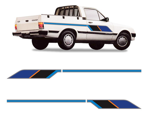 Faixas Chevy 500 1991 Adesivo Azul Lateral Modelo Original