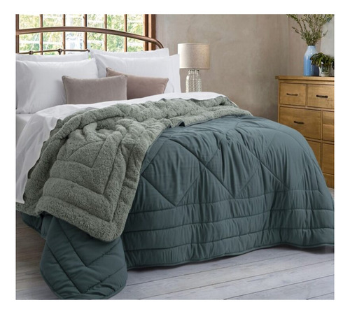 Acolchado C/ Corderito Alcoyana Norway King - 280x250 Verde Ingles Lisa