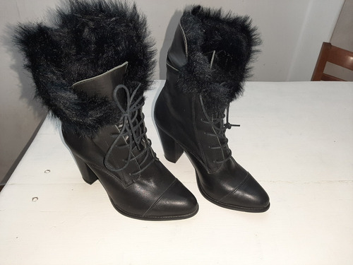 Zapatos Acordonados Con Piel De Mujer - Usados