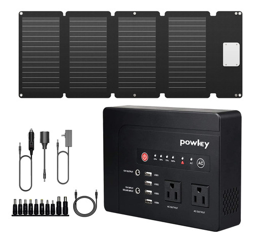 Powkey Banco Energia Portatil 200 W Kits Panel Solar Bateria