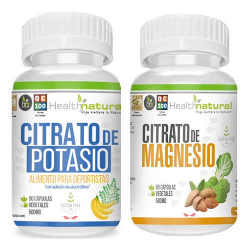 Citrato De Magnesio Y Potasio En Cápsulas Veganas Super Pack