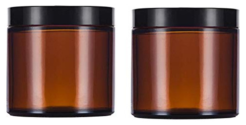 Botella De Vidrio Redonda Ámbar De 2 Oz Y 50 Ml Con Tapas Ne