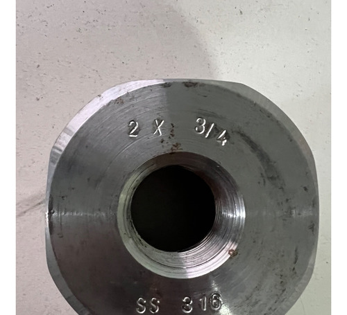 Bushing Hex Reductor 2  Macho X 3/4  Hembra Acero Inox 3000#