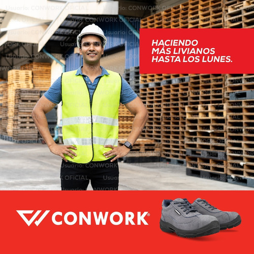 Imagen 10 de 10 de Calzado De Seguridad Conwork Línea Ergon 103za Nobuck Gris