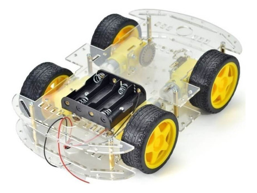 Kit Chassi Duplo 4 Rodas Carro Robô Carrinho Para Arduino