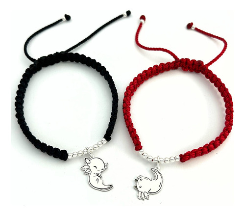 Pulseras Ajustables Ajolotes Del Amor Pareja Plata Sw925