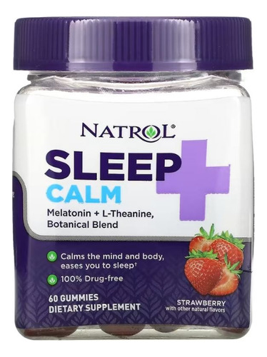 Sleep Calm Melatonina 6mg + L Teanina 100mg Natrol 60 Gom Du