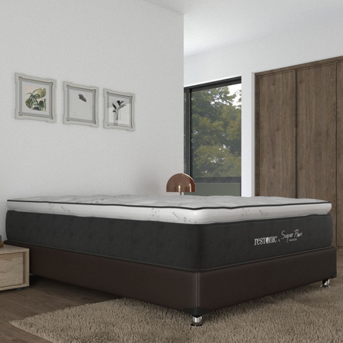 Colchon Matrimonial Restonic Foam Confort Lumbar +base Gamma