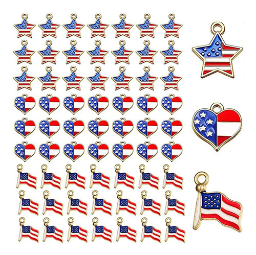 Binbe 90 Dijes De Bandera Americana, Colgantes De Esmalte P.