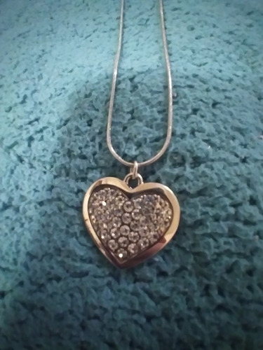 Collar Con Dije De Corazón. Plata 925