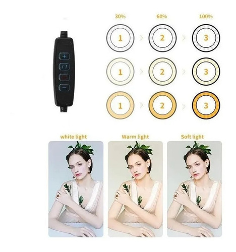 Aro Luz Led 16cm Maquillaje Lampara Con Soportes Foto Video