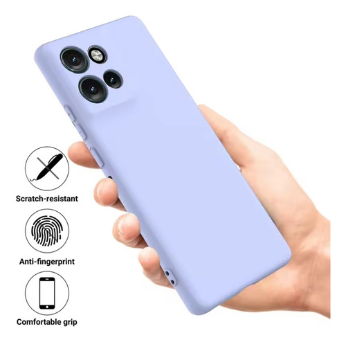 Funda Forrada De Silicona De Primera Calidad Para Moto Edge 60 Pro.