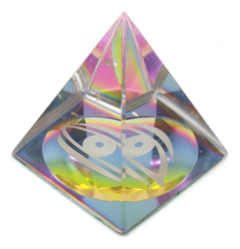 Pirámide Cristal Resina Ojo Egipcio Tornasolada 4.5 Cm