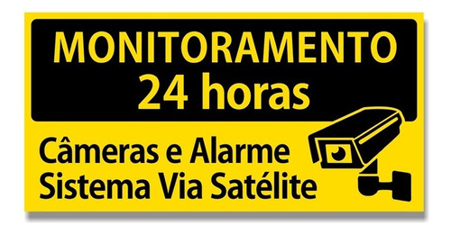 Placa Acm Sistema Monitoramento Câmera Segurança 24h Metal