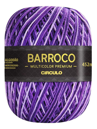 Barbante Barroco Premium Multicolor 6 Fios 400g Linha Crochê Cor Vinhedo