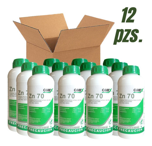 Imagen 1 de 3 de Omex Zn 70 Zinc Al 70% Alta Concentración Foliar Caja 12 Lts