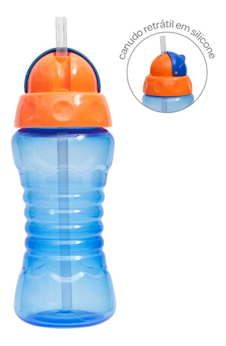 Imagem 4 de 8 de Garrafa Infantil Garrafinha C/ Canudo Silicone 300ml Buba
