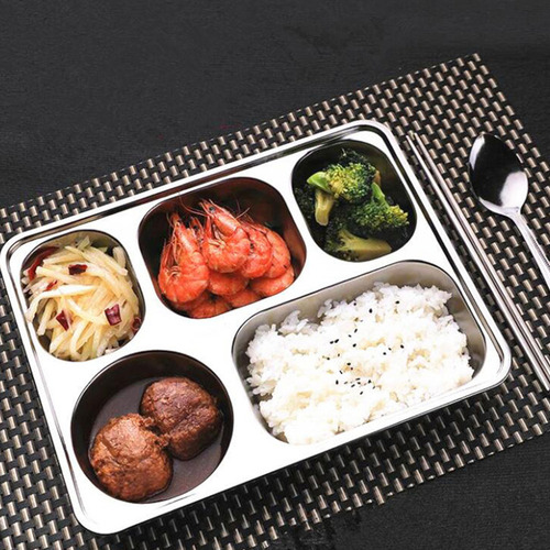 Bandeja Rectangular Dividida Con Compartimentos Para Comida