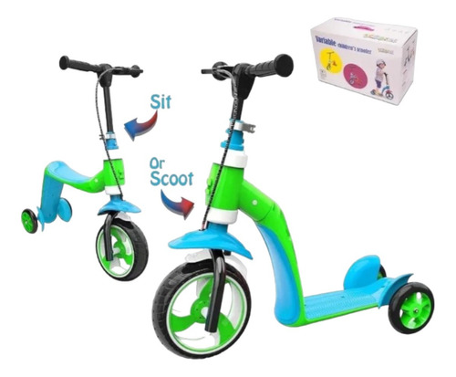Scooter 2 En 1 - Patineta + Triciclo Balance Con Freno