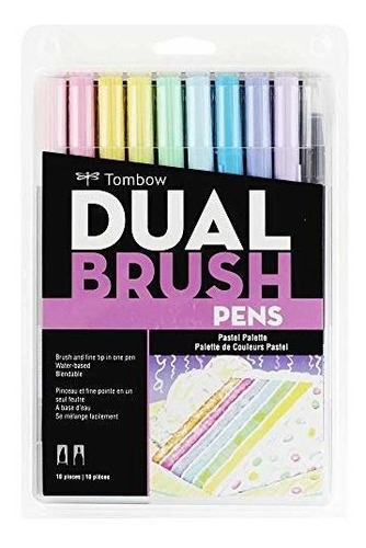 Caneta Tombow Dual Brush Pens Pastéis Palette 10 Cores