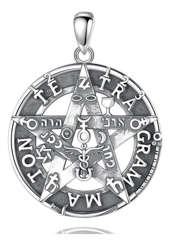 Colgante Tetragrammaton Plata Fina 950, Todos Los Símbolos