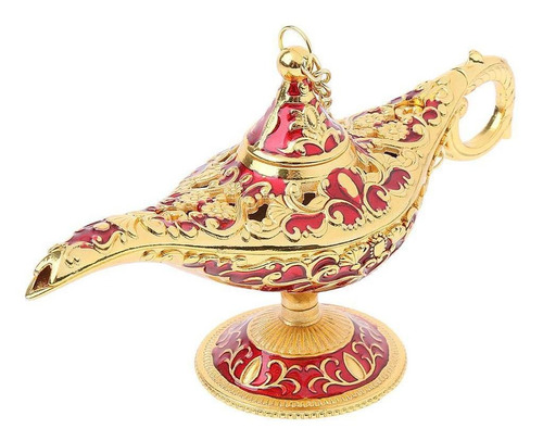 Decoración Arabian Magic Lámpara Con Tapa Dorado-rojo