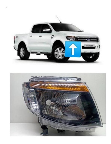 Farol Máscara Negra Original Ford Ranger 2013 2014 2015 2016