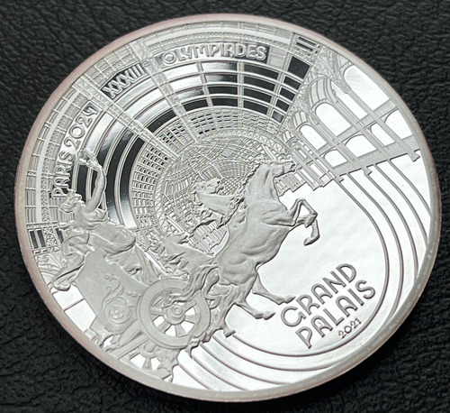 Moeda 10 Euro 2021 Olimpíadas Paris França - Grand Palais (Usado)