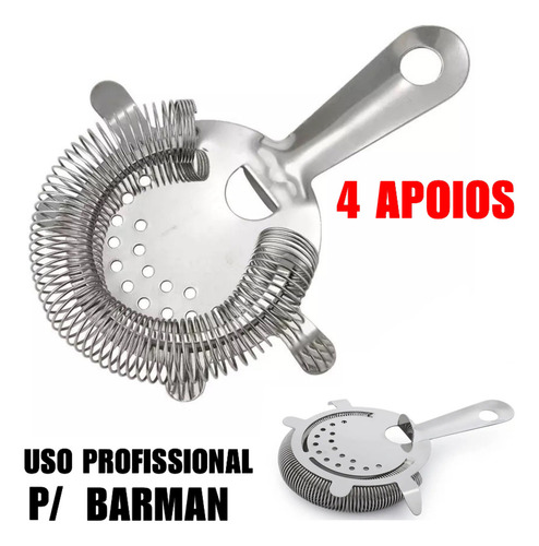 Coqueteleira Bar Man Profissional Inox Drink Caipirinha Bar Cor Prateado