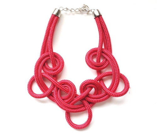 Colar De Corda Loop Vermelho