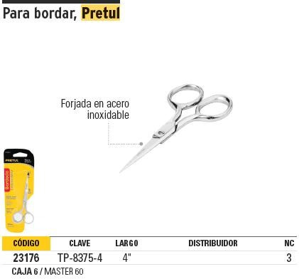 Imagen 2 de 4 de Tijera Bordar Pretul 23176