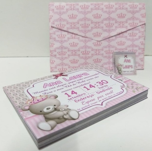 Imagem 1 de 10 de 40 Convite Personalizados + Envelope + Adesivo