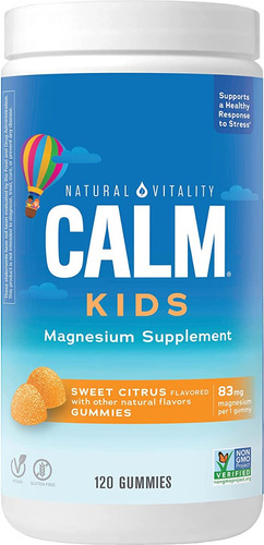 Natural Vitality - Calm Kids Gummies - Sweet Citrus 120  Ct Sabor Cítricos